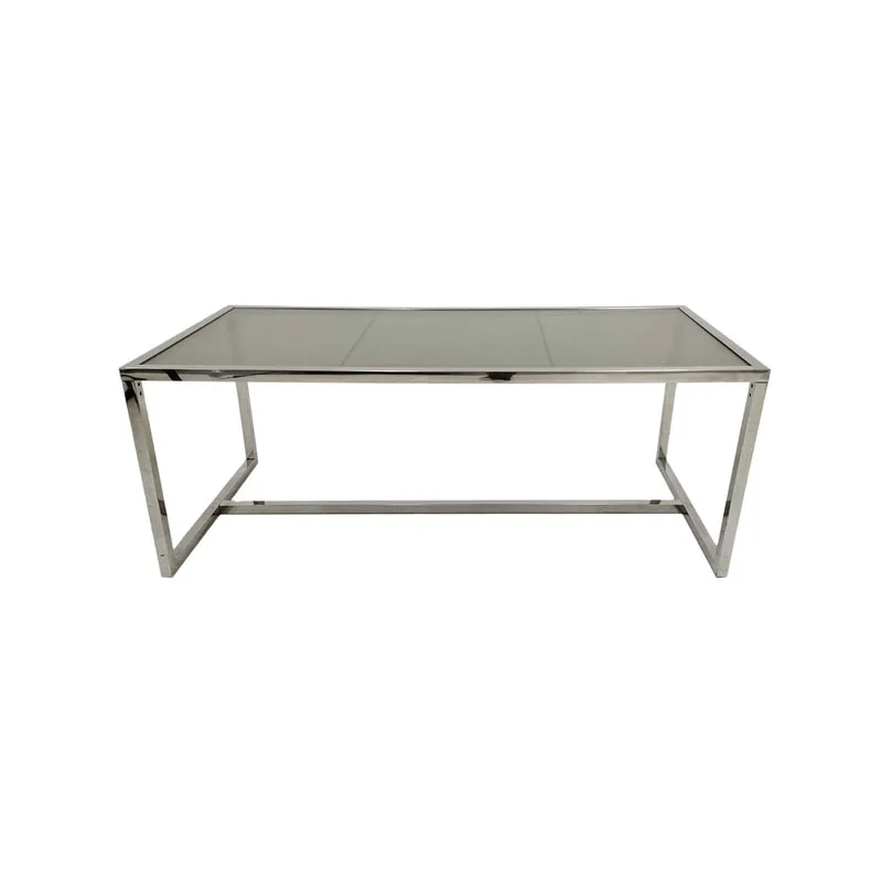 F-TA106-SI Enzo table with silver mirrored glass top and silver plated frame