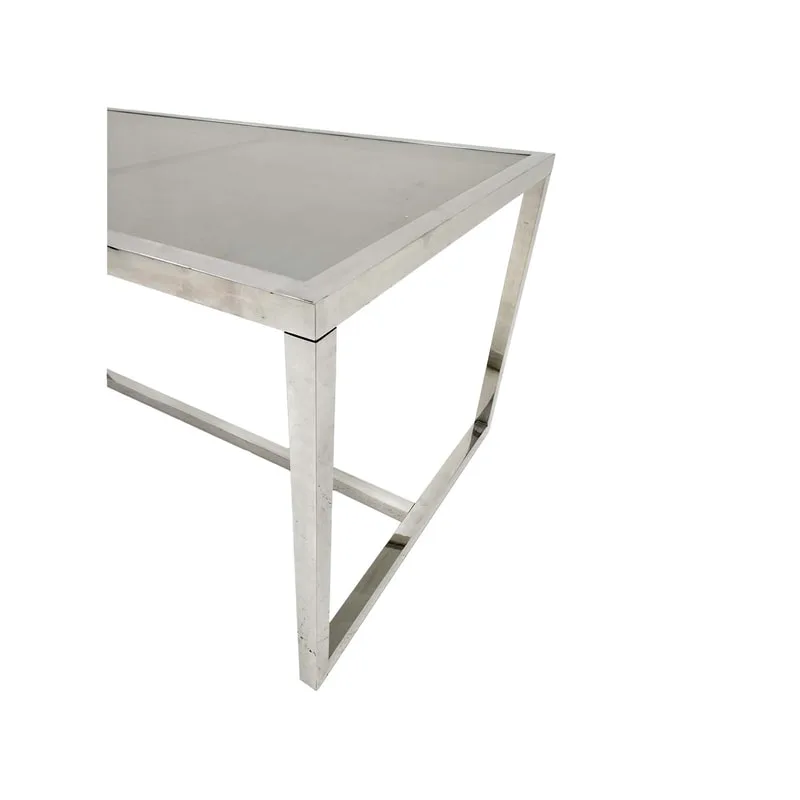 F-TA106-SI Enzo table with silver mirrored glass top and silver plated frame