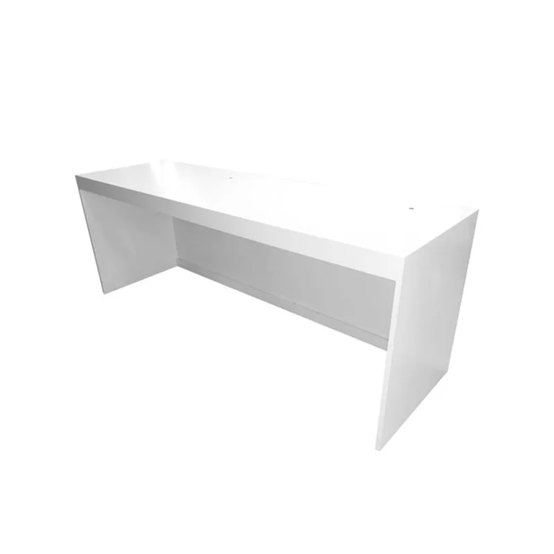 F-TA108-WH Saga rectangular table in white with a microphone hole