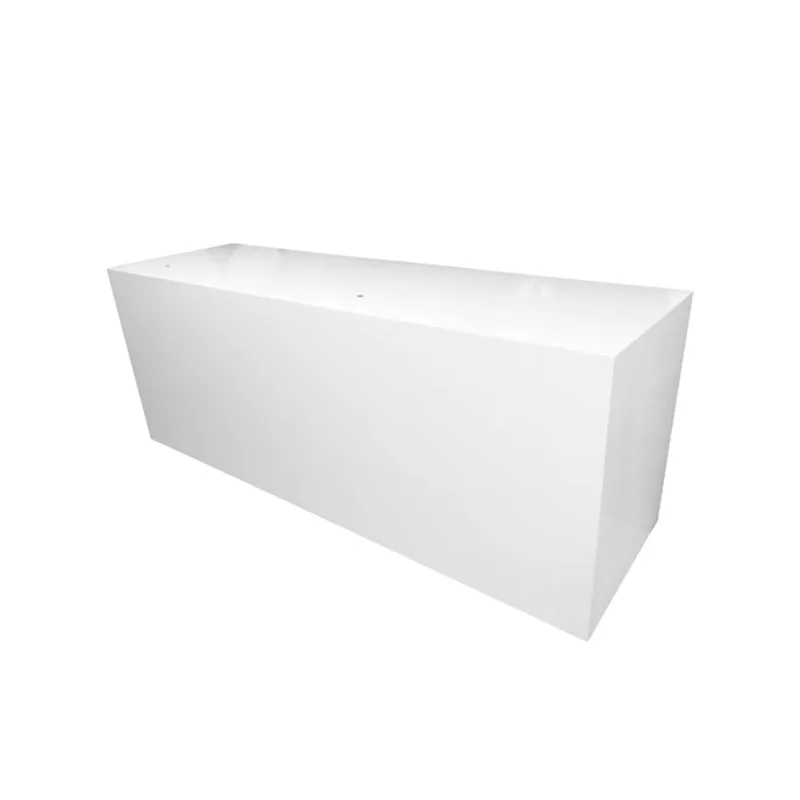 F-TA108-WH Saga rectangular table in white with a microphone hole