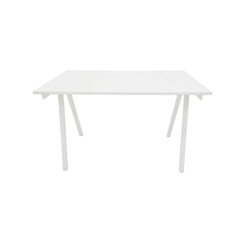F-TA111-WH Leena rectangular table in white with white A-frame legs