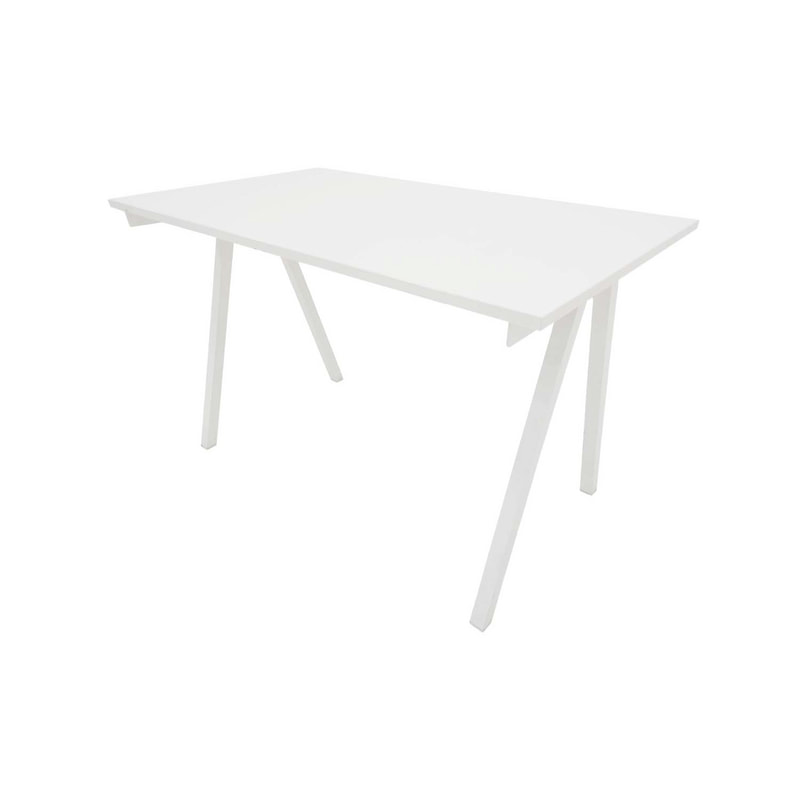F-TA111-WH Leena rectangular table in white with white A-frame legs
