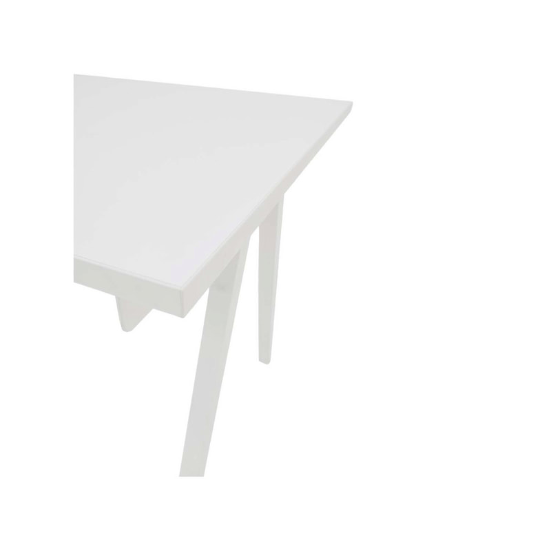 F-TA111-WH Leena rectangular table in white with white A-frame legs