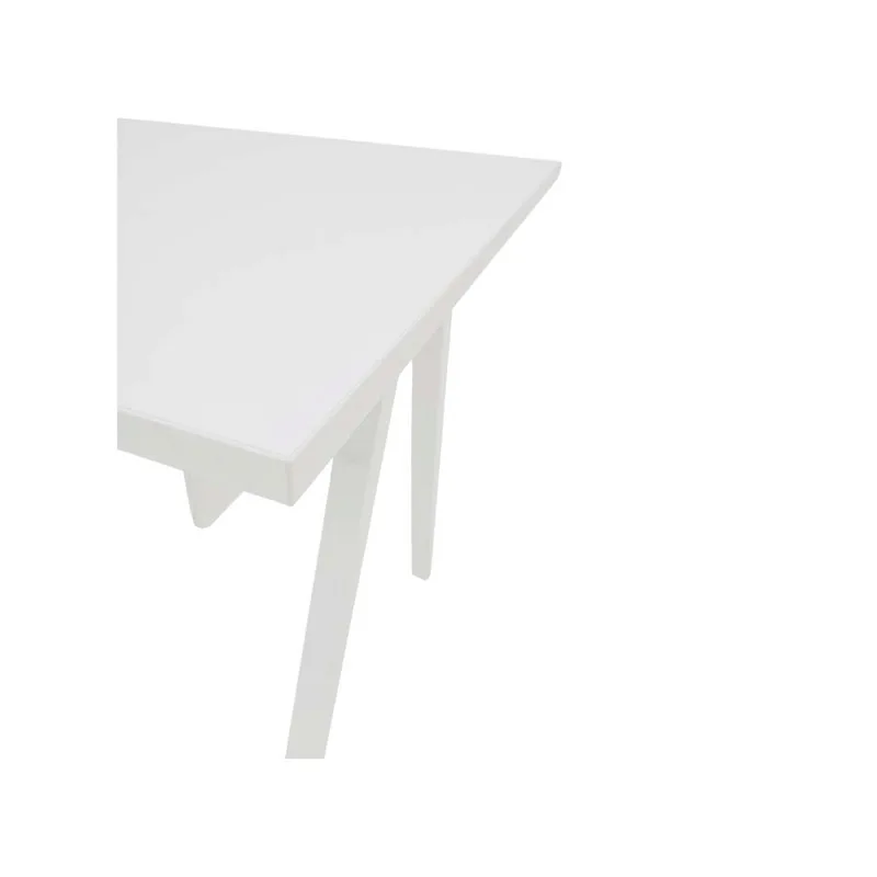 F-TA111-WH Leena rectangular table in white with white A-frame legs