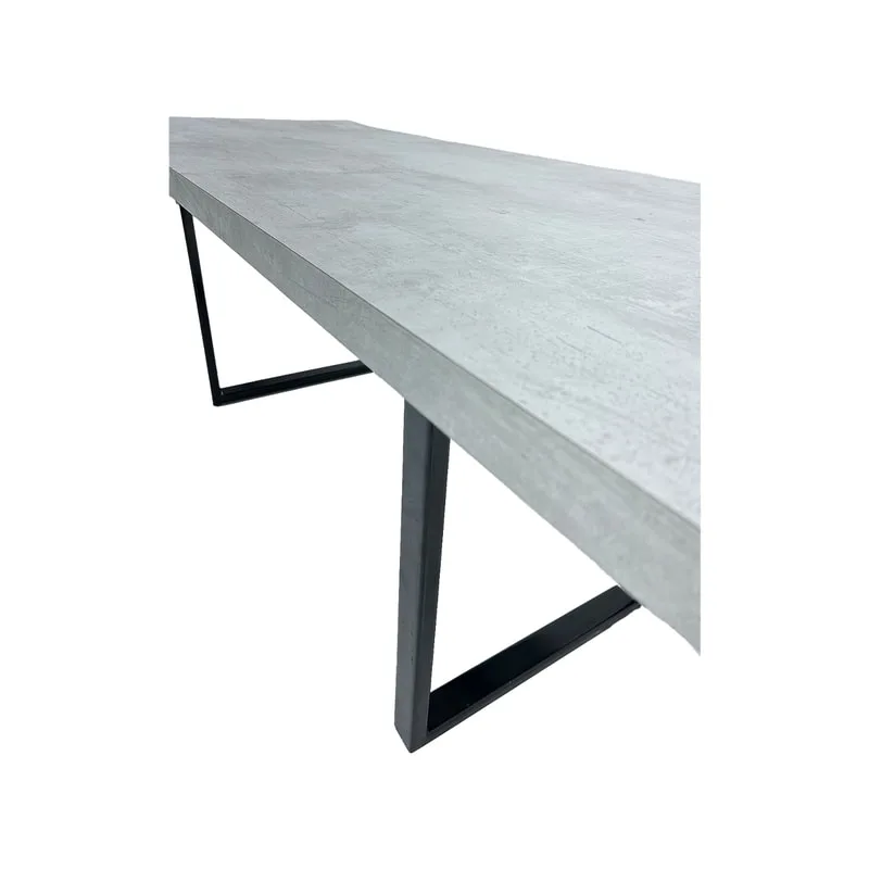 F-TA112-CC Mabon rectangular table in concrete effect top with black metal legs