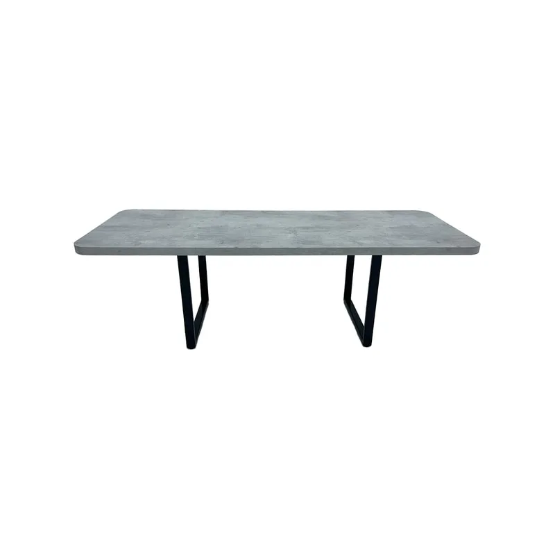 F-TA112-CC Mabon rectangular table in concrete effect top with black metal legs