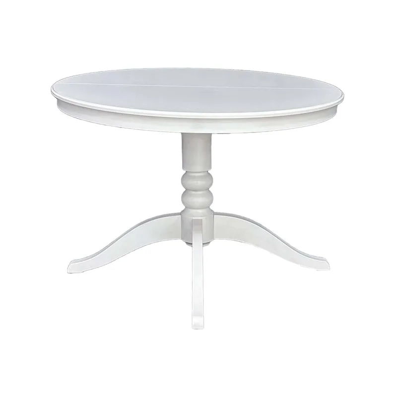 F-TA113-WH Crete round table in white with a turned leg
