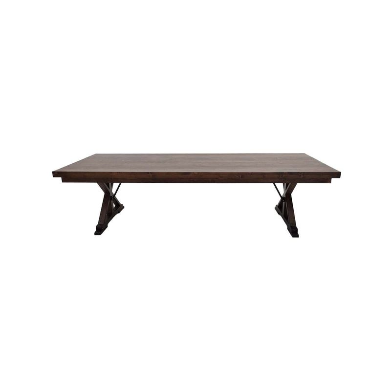 F-TA115-DW Pendragon rectangular table in solid wood with dark stain