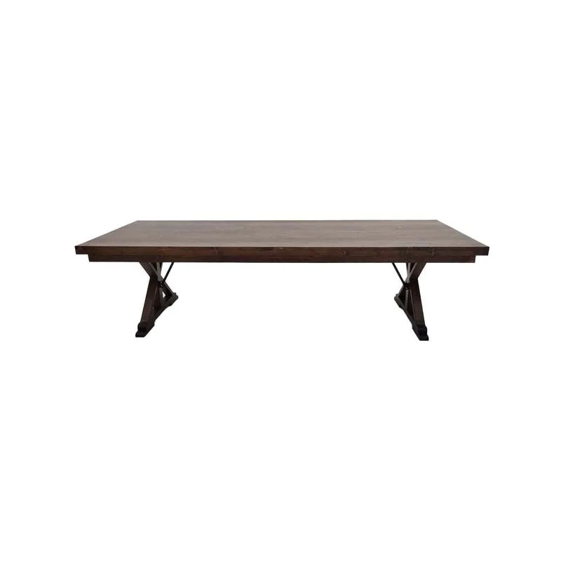 F-TA115-DW Pendragon rectangular table in solid wood with dark stain