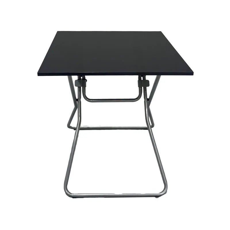 F-TA120-BL Nubo Square Table with black top and silver folding legs