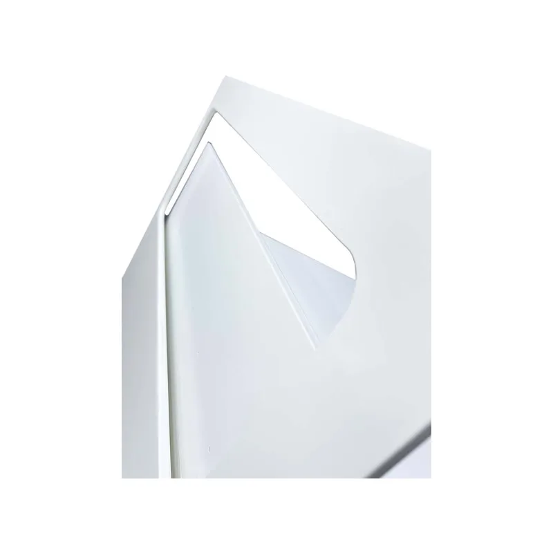 F-TS101-WH Jude square stage table in white with a name plate front