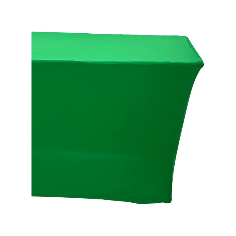 F-TX101-GR Type 1 Cover for 6ft rectangular banquet table in green stretch fabric