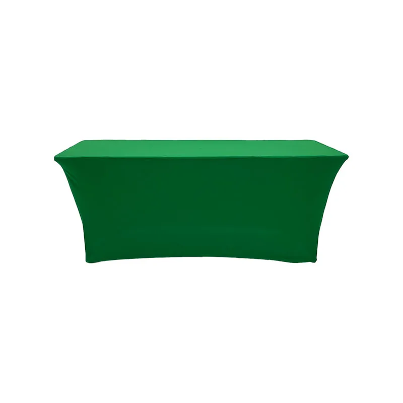 F-TX101-GR Type 1 Cover for 6ft rectangular banquet table in green stretch fabric