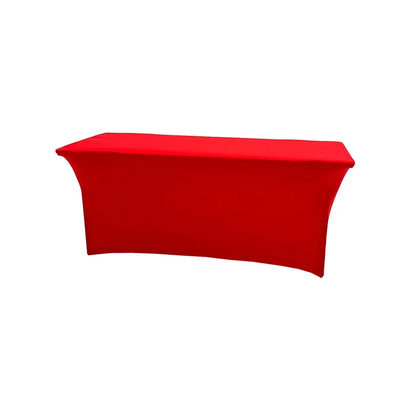 F-TX101-RE Type 1 cover for 6ft rectangular banquet table in red stretch fabric
