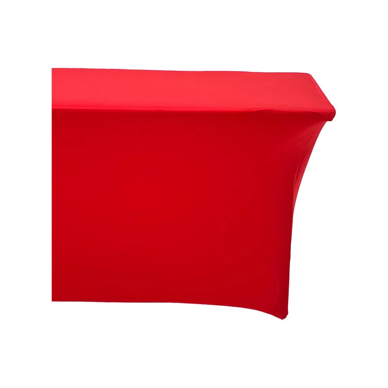 F-TX101-RE Type 1 cover for 6ft rectangular banquet table in red stretch fabric