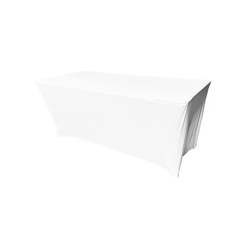 F-TX101-WH Type 1 Cover for 6ft rectangular banquet table in white stretch fabric