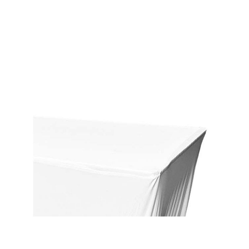 F-TX101-WH Type 1 Cover for 6ft rectangular banquet table in white stretch fabric