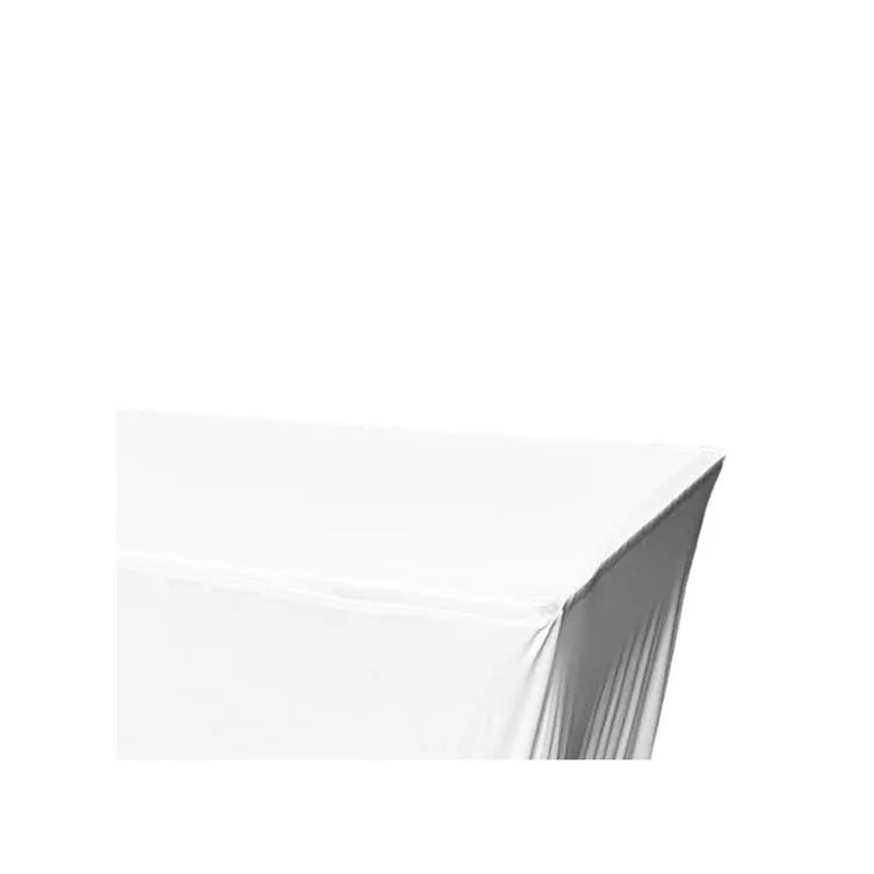 F-TX101-WH Type 1 Cover for 6ft rectangular banquet table in white stretch fabric