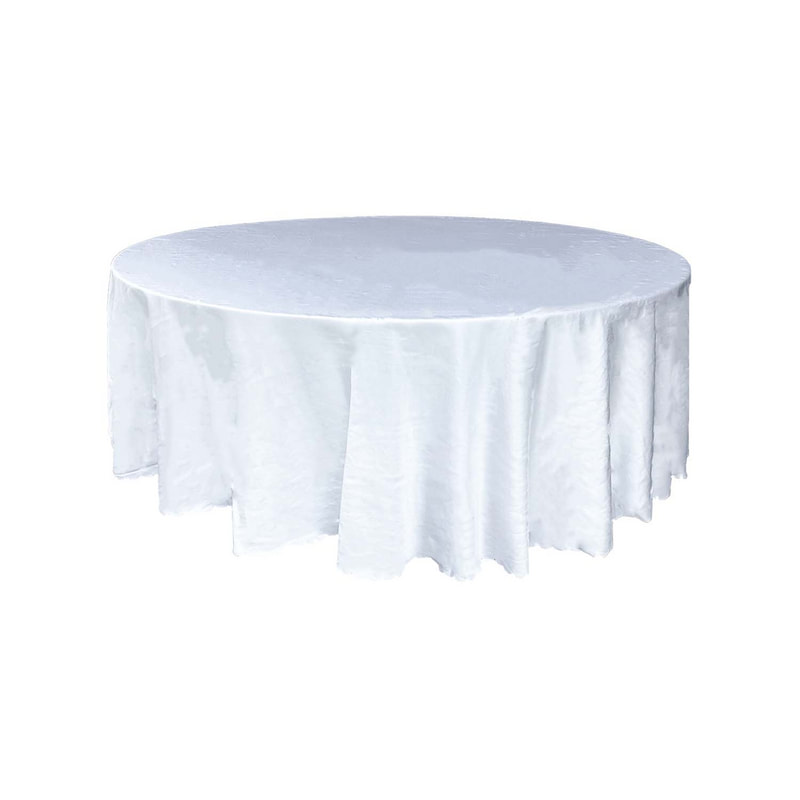 F-TX201-WH Type 1 Cover for 6ft round banquet table in white cotton fabric