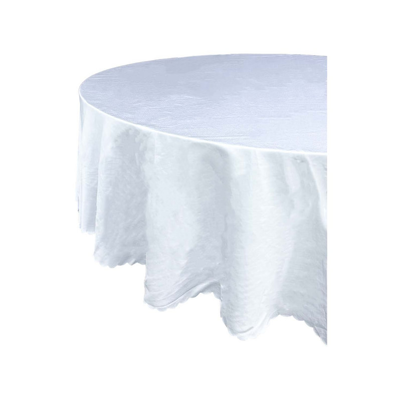 F-TX201-WH Type 1 Cover for 6ft round banquet table in white cotton fabric
