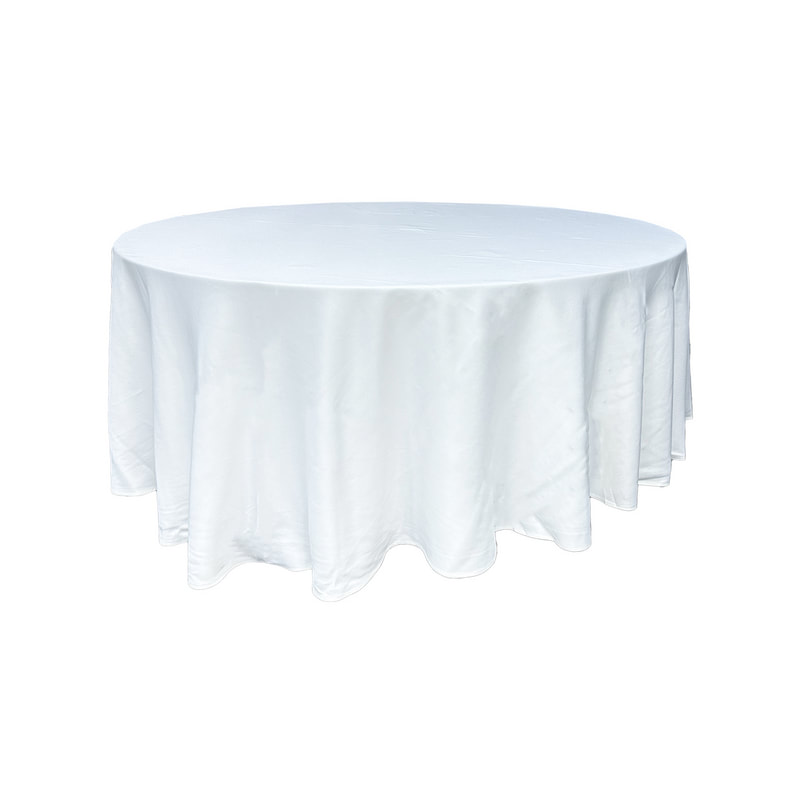 F-TX202-WH Type 2 Cover for 6ft round banquet table in white cotton fabric