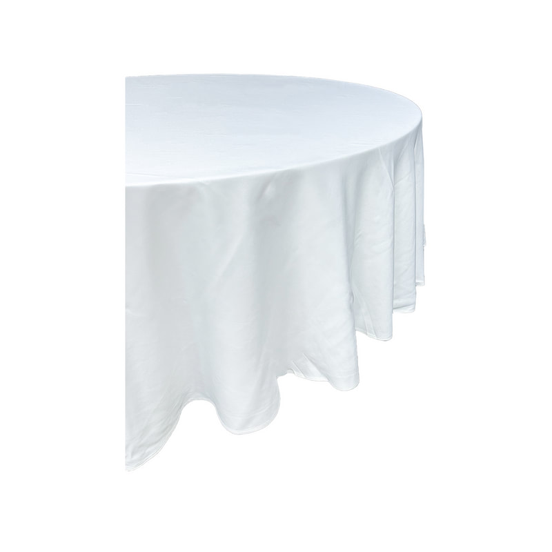 F-TX202-WH Type 2 Cover for 6ft round banquet table in white cotton fabric