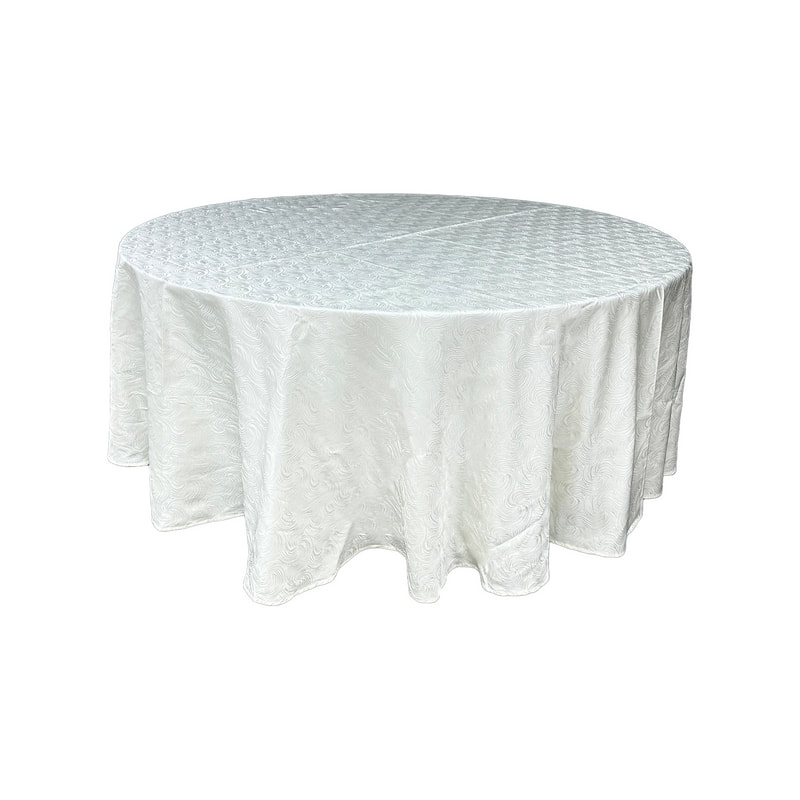 F-TX203-CR Type 3 Cover for 6ft round banquet table in cream cotton fabric