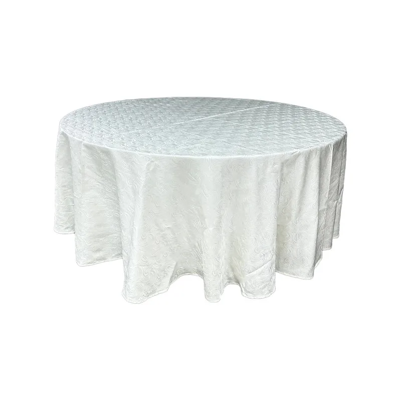 F-TX203-CR Type 3 Cover for 6ft round banquet table in cream cotton fabric