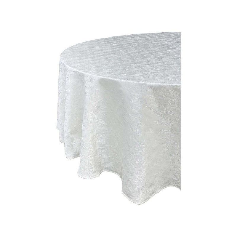 F-TX203-CR Type 3 Cover for 6ft round banquet table in cream cotton fabric