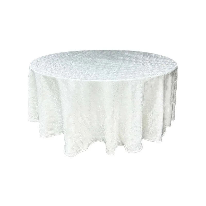 F-TX203-CR Type 3 Cover for 6ft round banquet table in cream cotton fabric