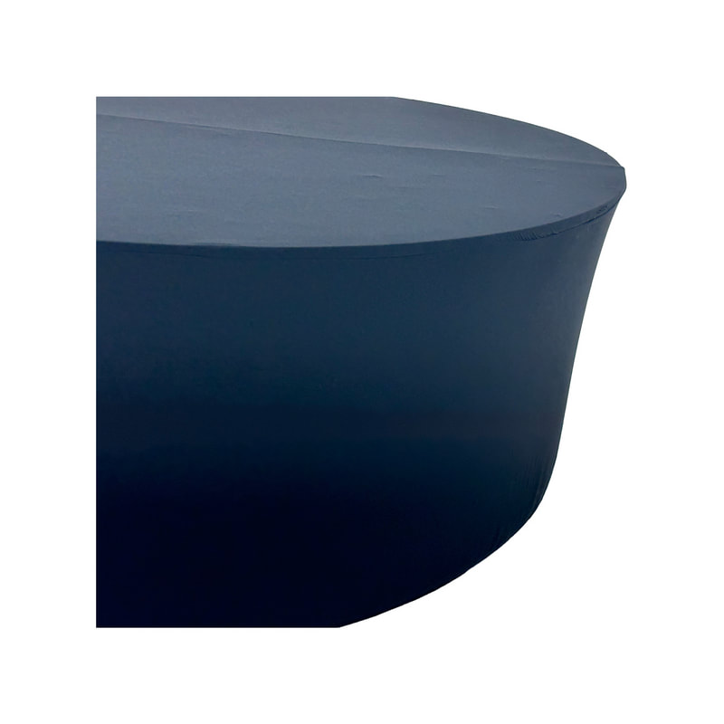 F-TX204-BL Type 4 Cover for 6ft round banquet table in black stretch fabric