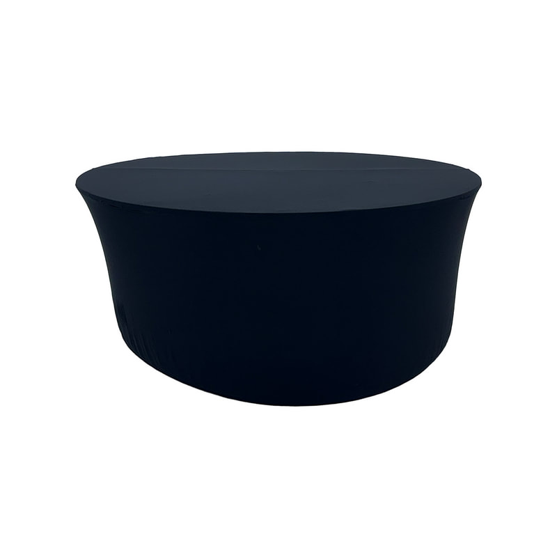 F-TX204-BL Type 4 Cover for 6ft round banquet table in black stretch fabric