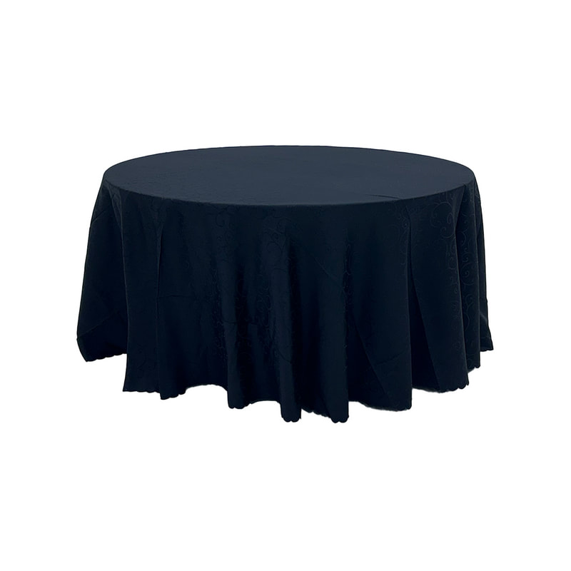 F-TX205-BL Type 5 cover for 6ft round banquet table in black fabric