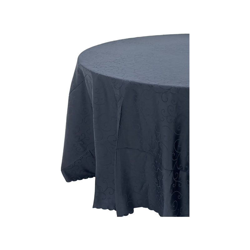 F-TX205-BL Type 5 cover for 6ft round banquet table in black fabric
