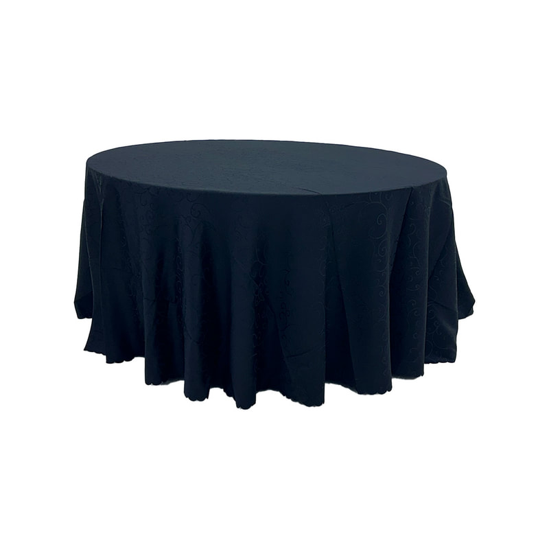 F-TX205-BL Type 5 cover for 6ft round banquet table in black fabric