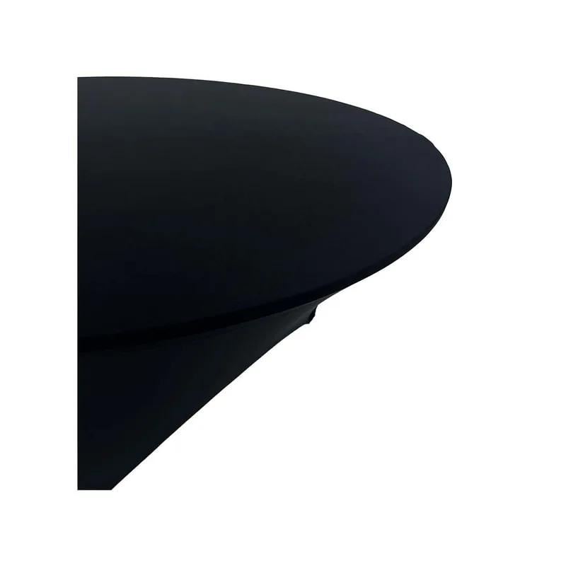 F-TX206-BL Type 6 cover for 5ft round banquet table in black stretch fabric
