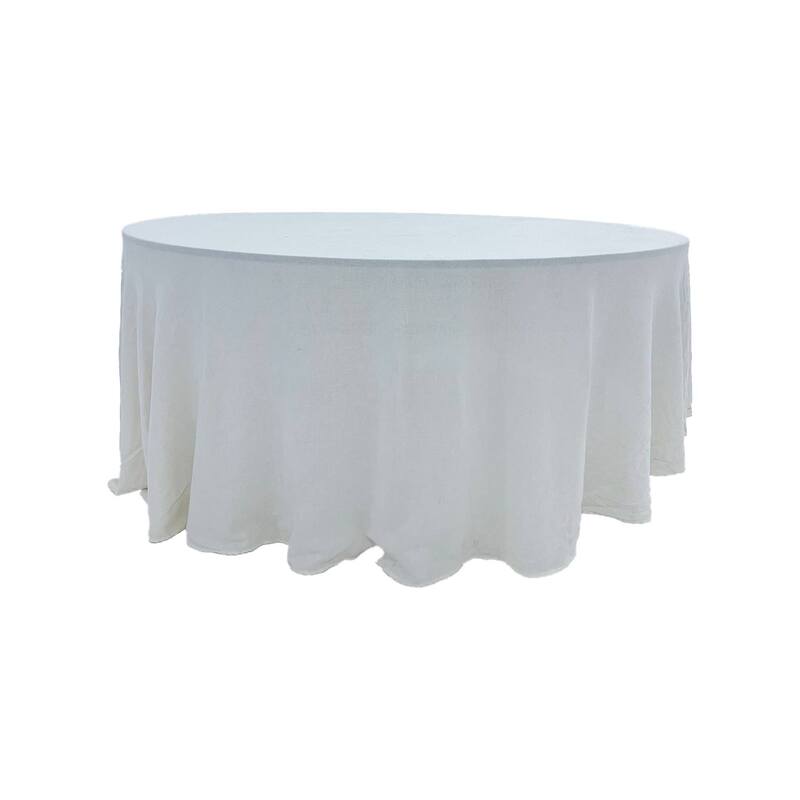 F-TX207-WH Type 7 cover for 6ft round banquet table in white cotton fabric