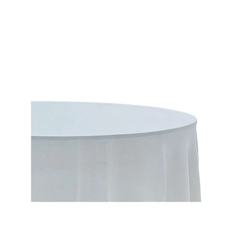 F-TX207-WH Type 7 cover for 6ft round banquet table in white cotton fabric