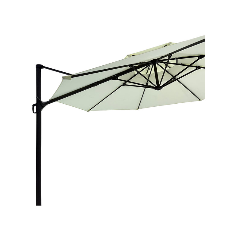 F-UM101-WH Type 1 outdoor umbrella in white fabric with a solid base