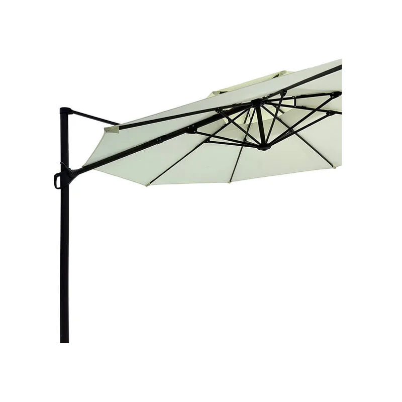 F-UM101-WH Type 1 outdoor umbrella in white fabric with a solid base