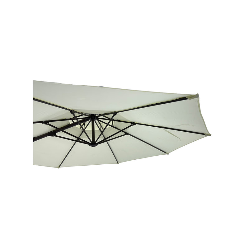 F-UM101-WH Type 1 outdoor umbrella in white fabric with a solid base