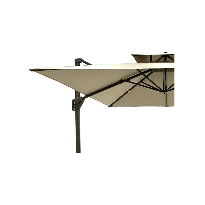 F-UM102-WH Type 2 outdoor umbrella in cream fabric with a solid base
