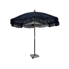 Viva Macrame Umbrella - Black  F-UM103-BL
