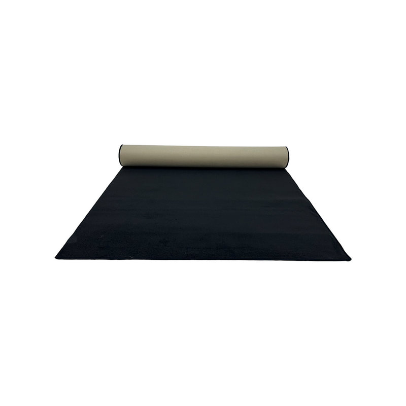 F-VC101-BL 5m long x 1.8m wide black VIP carpet with edging to all sides