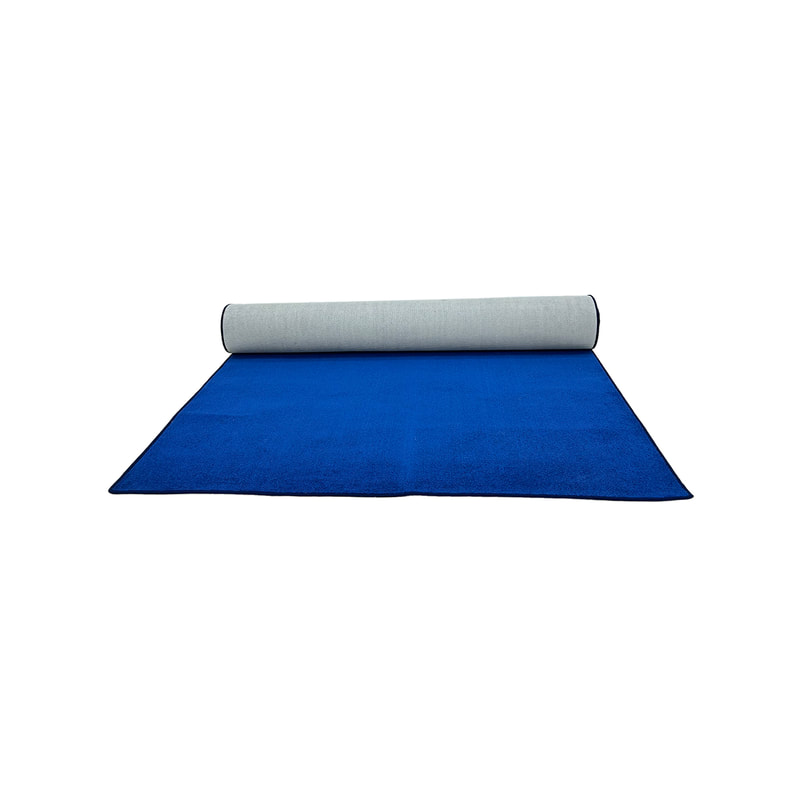 F-VC102-BL 7.5m long x 1.8m wide black VIP carpet with edging to all sides