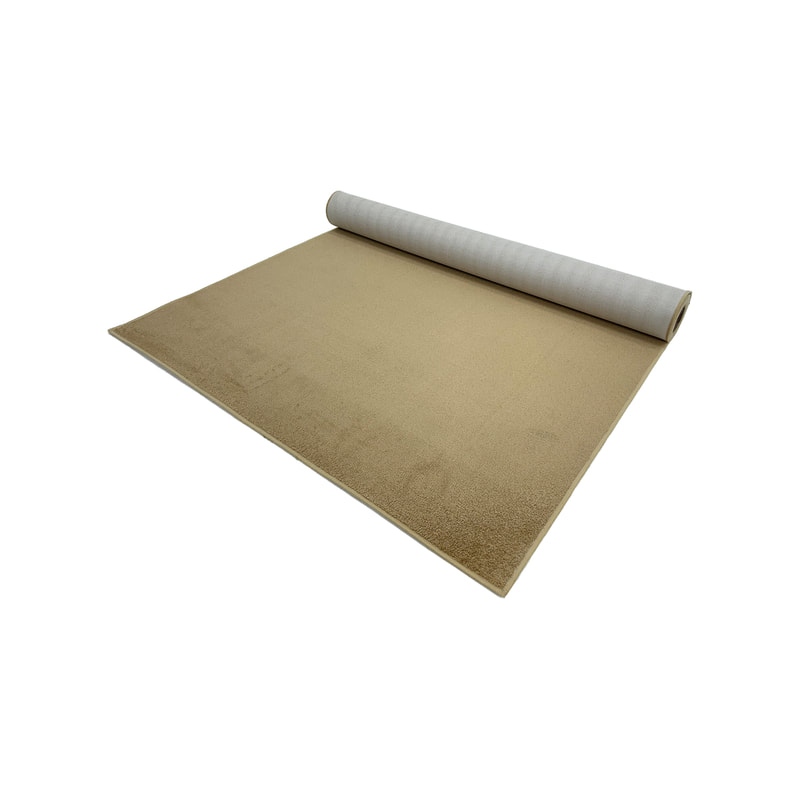 F-VC121-CG 5m long x 1.8m wide champagne gold VIP carpet with edging to all sides
