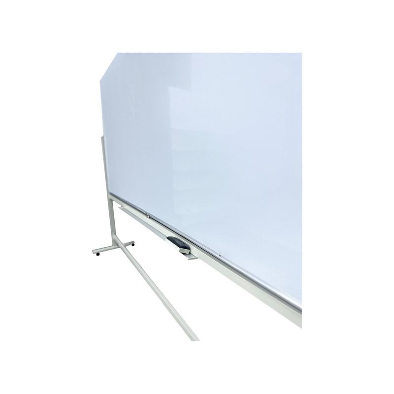 F-WB101-WH Type 1 white board with silver frame and wheels