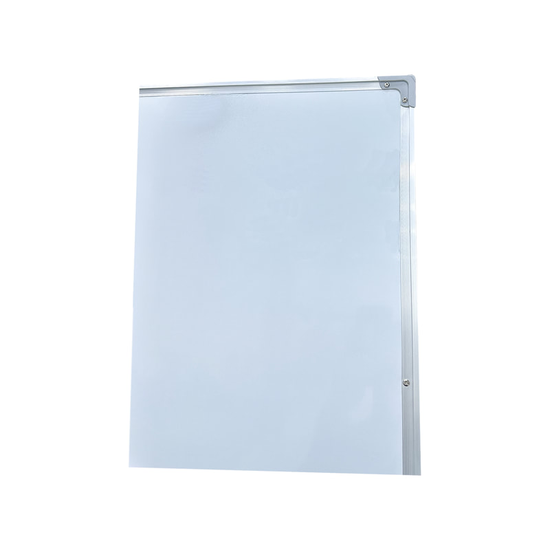 F-WB101-WH Type 1 white board with silver frame and wheels
