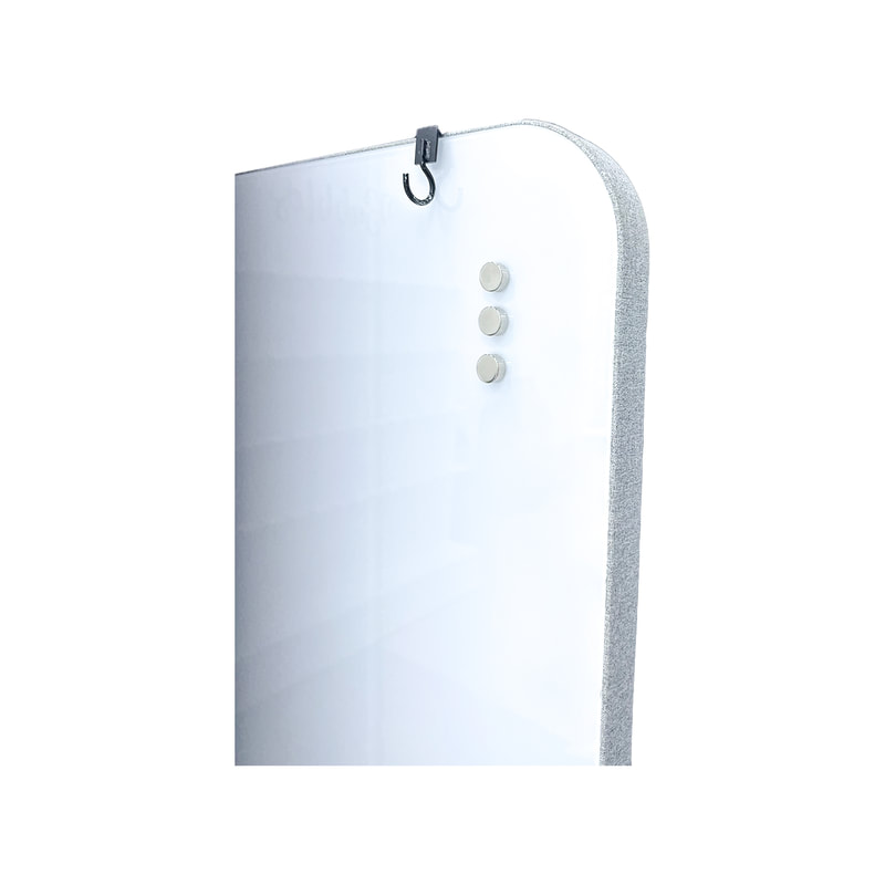 F-WB104-GY Type 4 white board in mid grey with metal legs