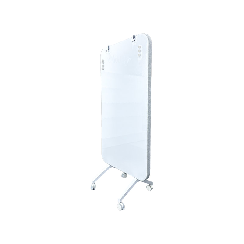 F-WB104-GY Type 4 white board in mid grey with metal legs